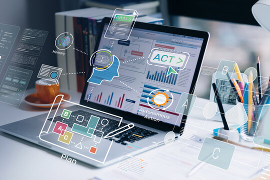 AI agents continuously plan, act, observe, and re-plan to achieve a goal.Work smart with intelligence system