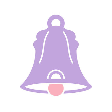Purple bell icon with pink clapper