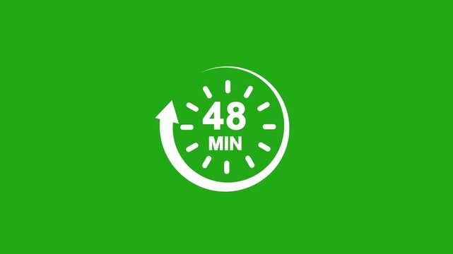 Circle arrow refresh icon and 48 minutes, stopwatch icon.