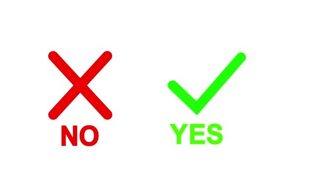 wrong and right symbol animation Green Tick, Red Cross, Correct and Incorrect Icons, check mark symbol and Red Cross symbol.