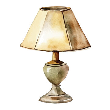 Lamp, watercolor vector, isolated on a white background.