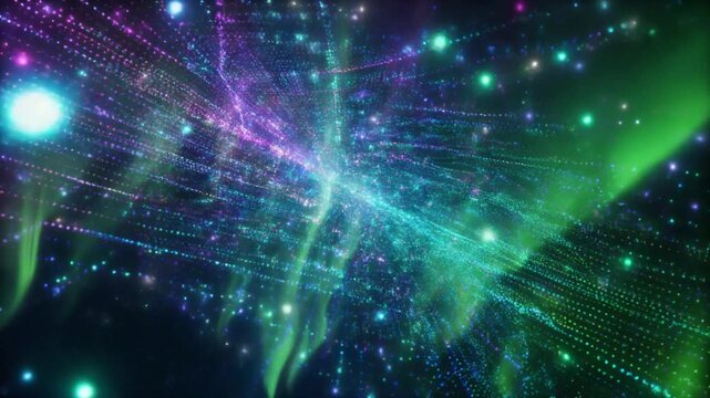 Abstract Aurora Lights Background - Cosmic Nebula Energy Swirl