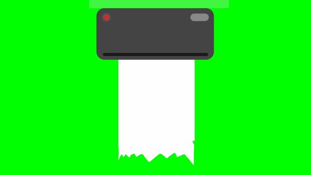 printer with green screen animation