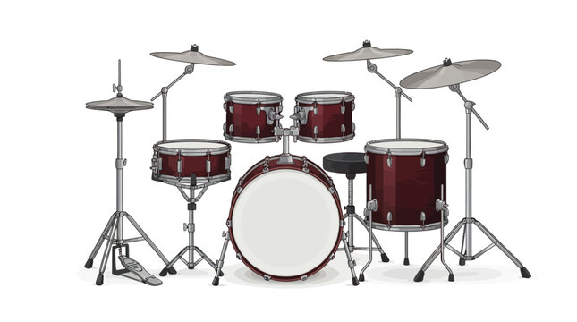 Vector illustration of drum set concept vector illustration for creative projects and modern business isolated background element