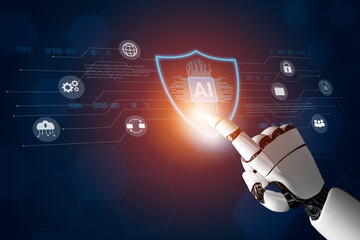 Obraz premium AI assists in designing real-time cybersecurity systems that automate defense mechanisms, detect digital threats, and strengthen secure network operations. Parse