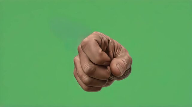 Pointing hand gesturing chromakey view on green screen background, extended finger and clean isolation for direction cue, callout graphic, tutorial overlay, voting prompt, compositing, and ad media
