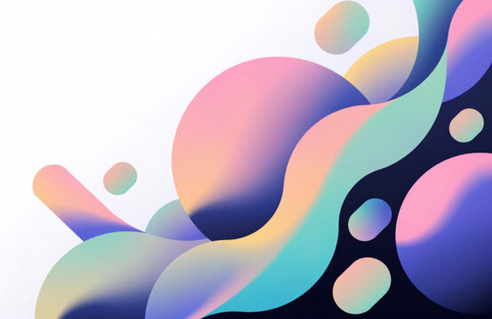 Abstract fluid art with pastel color gradient and organic shapes, modern design.