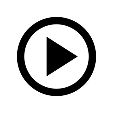 Play button icon in a circle, black on white background