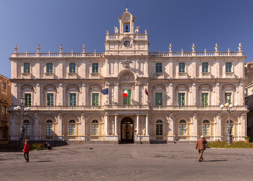 Historic University Building in Catania, Sicily, Italy