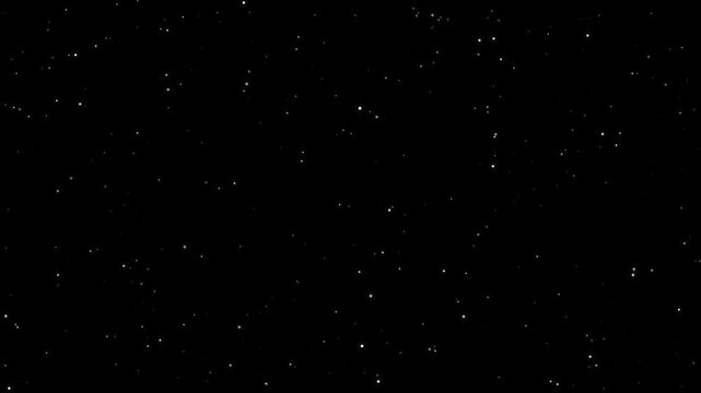 Twinkling starfield background animation cosmic dust particle effects in deep dark space motion graphics.