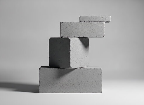 Minimalist concrete blocks stack