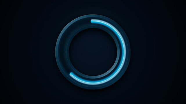 Circular Glowing Blue Loading Ring Progress Animation