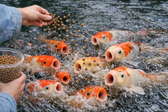 Group of fish moving through the water, good for underwater scenes or aquatic-related concepts