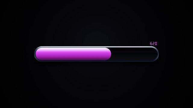 Pink Progress Bar Loading Animation with Percentage Counter