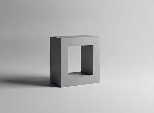 Minimalist grey rectangular display pedestal