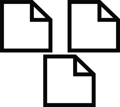 Minimalist paper sheet line icon set featuring dog ear folded corner document and file copy symbols