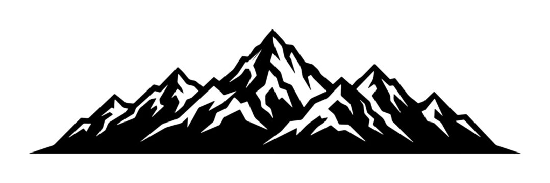 Mountain range silhouette for logo or sticker