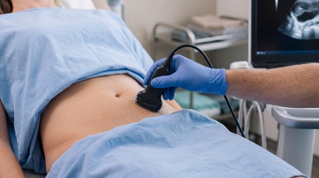 Abdominal Ultrasound Examination in Medical Clinic