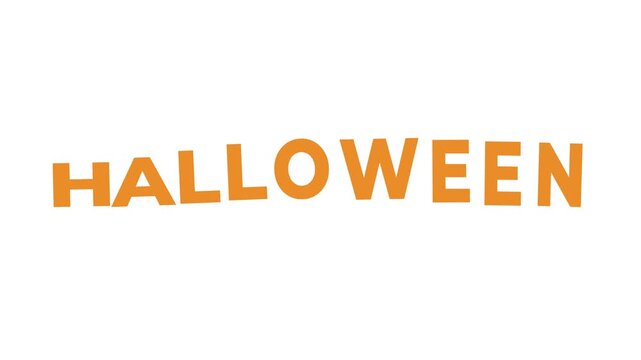 Animated word Halloween on a white background