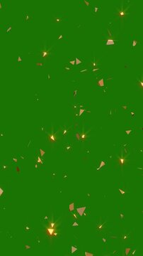 Vertical Colorful isolated confetti party popper explosion confetti blast realistic on green screen, colorful confetti explosion falling for award ceremony, festive celebration video, mobile version