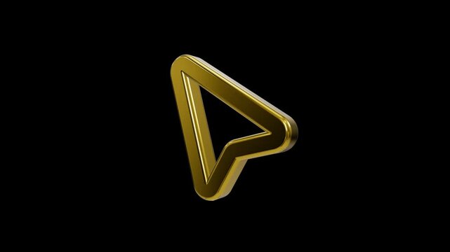 Glossy 3D gold computer mouse arrow cursor