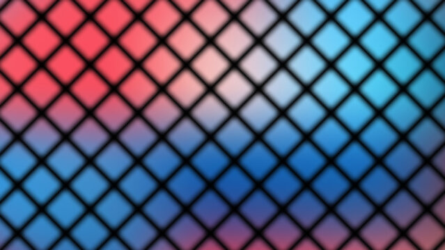Modern minimalist geometric diamond pattern background with vibrant blue and pink gradient colors, elegant diagonal grid texture for digital creative designs and abstract art projects