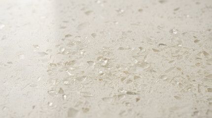 Fototapeta premium Mineral Composite Surface Close-Up, Textured Stone Material with Embedded Glass Particles, Modern Design Element for Countertops and Interiors.