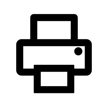 Printer icon, black silhouette, flat style