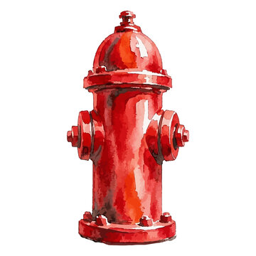 watercolor illustration of a fire hydrant