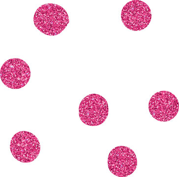 Scattered pink glitter polka dots create a sparkling decorative pattern