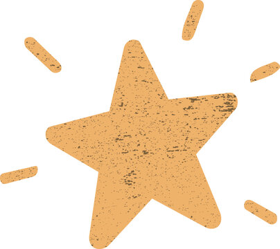 A textured golden star with radiating accent lines in a playful hand-drawn style.