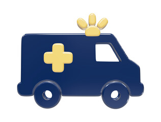 Blue emergency ambulance vehicle icon isolated on transparent background © Fahim Work