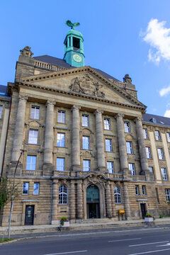 Dusseldorf, North Rhine-Westphalia, Germany, October, 2023: Higher Regional Court in Dsseldorf as capital city of the German NRW shows judicial system with complainant and defendant in legal processes