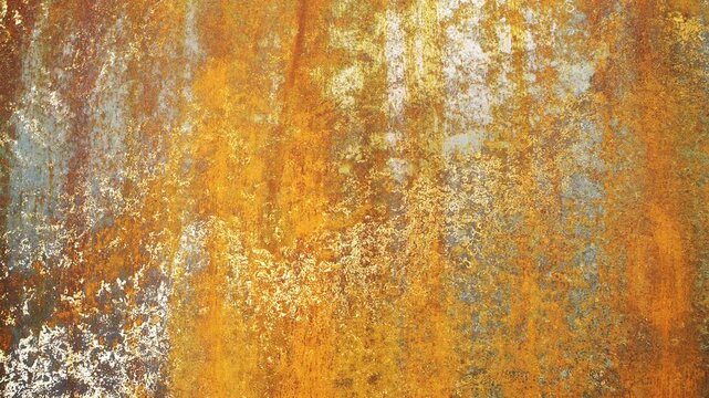 Aged metal texture displays rough oxidized surface with peeling rust layers. Weathered iron backdrop offers detailed industrial grunge characteristics and rich orange corrosion colors.