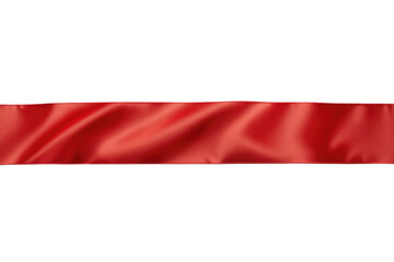Fototapeta premium Red satin strip with smooth gathered folds