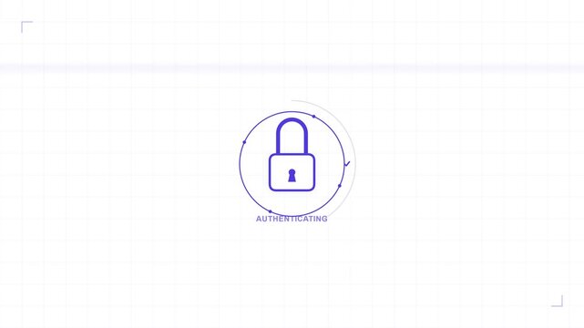 Digital Security Authentication Loading Animation with Lock Icon