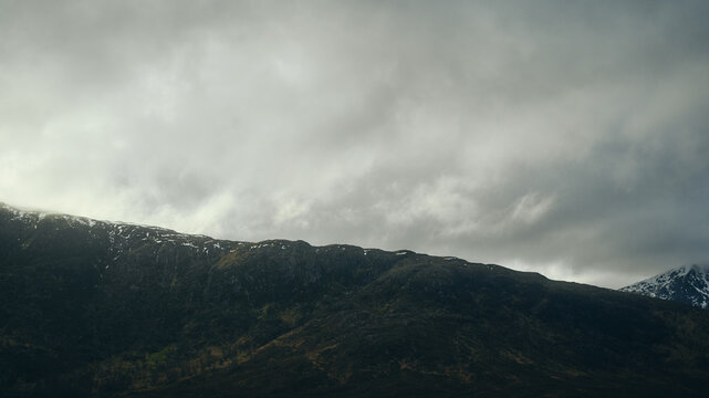 moody clouds over the mountains