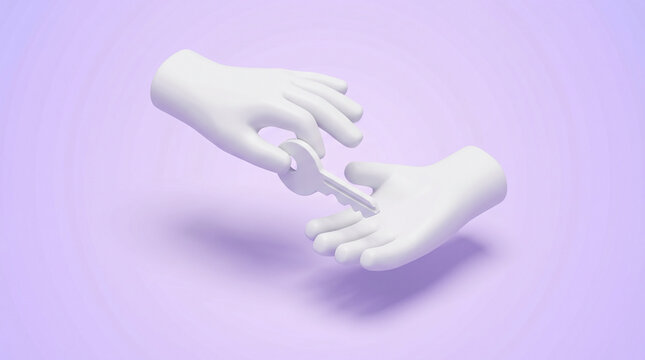 Hands exchanging key
