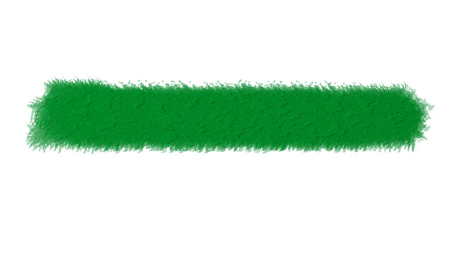 Single horizontal rectangular brush stroke in forest green color with a textured paint appearance on a plain white background for