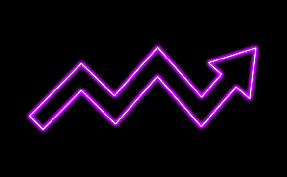 Neon purple zigzag arrow icon