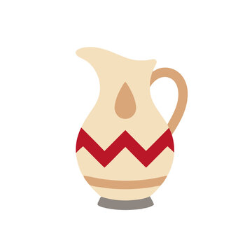 Decorative jug with zig-zag pattern