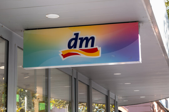 Mainz, Germany - Sep 26, 2026: Store sign of dm in Mainz