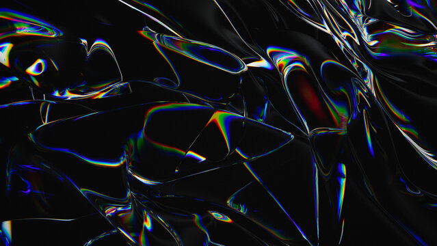 Abstract transparent digital fabric. Dispersion background. 3d rendering illustration not AI
