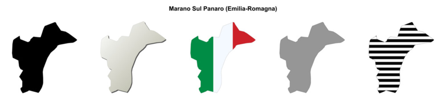 Marano Sul Panaro (Emilia-Romagna) outline map set