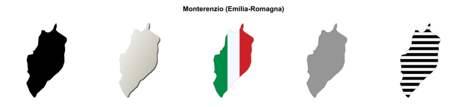 Monterenzio (Emilia-Romagna) outline map set