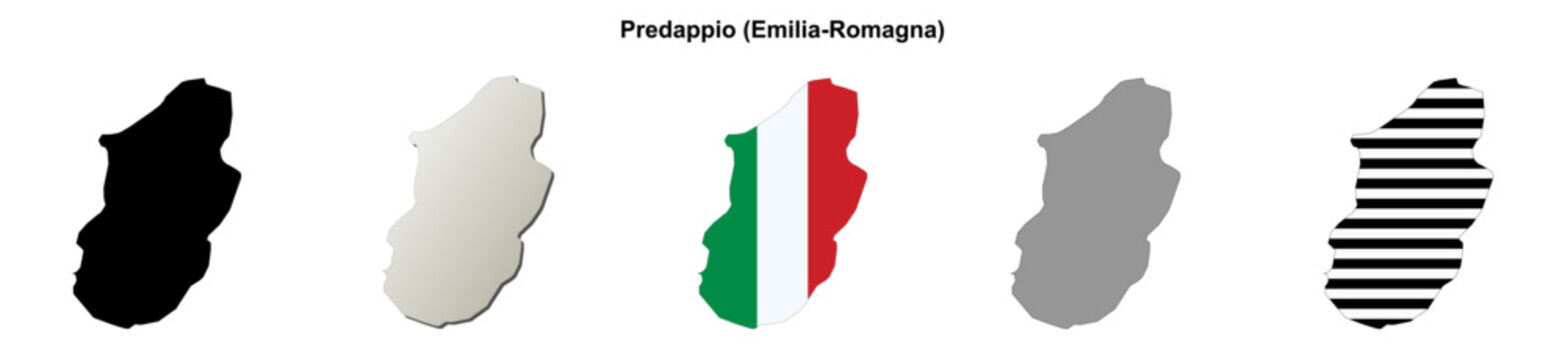 Predappio (Emilia-Romagna) outline map set