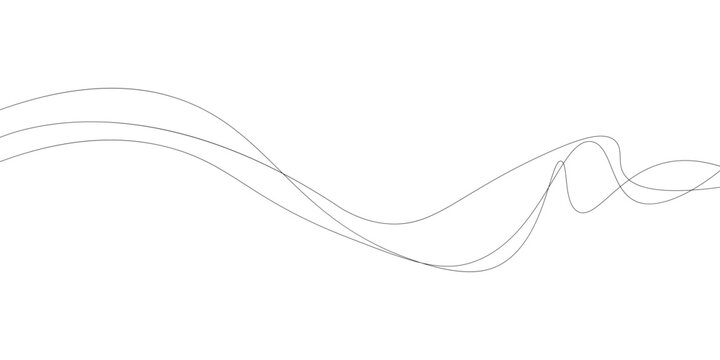 Abstract Flowing Wavy Line Design with Intersecting Thin Curves Vector  