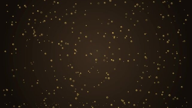 Delicate effervescent champagne bubbles rising through glowing amber liquid glass column, luxury event video loop.
