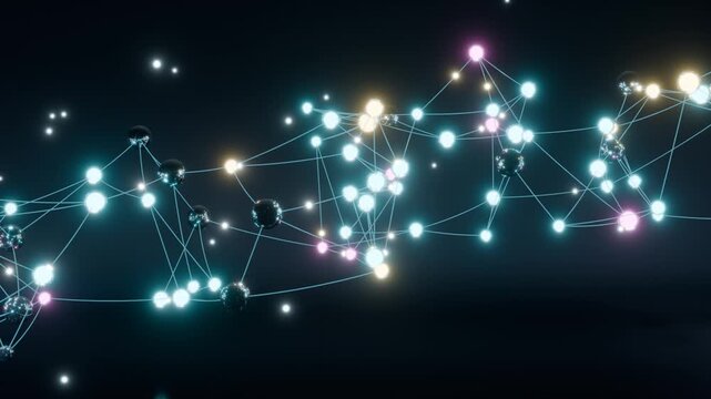 3D Digital Neural Plexus Network with Glowing Cyan Synapses, Architectural Studio Reflection Loop