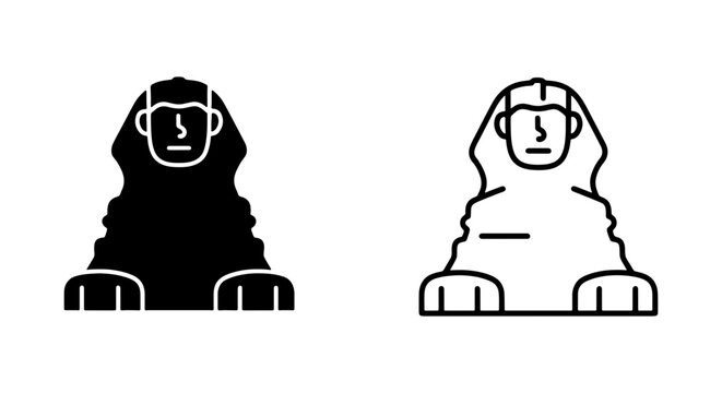 Sphinx icons are presented in solid black and outline styles on a white background.